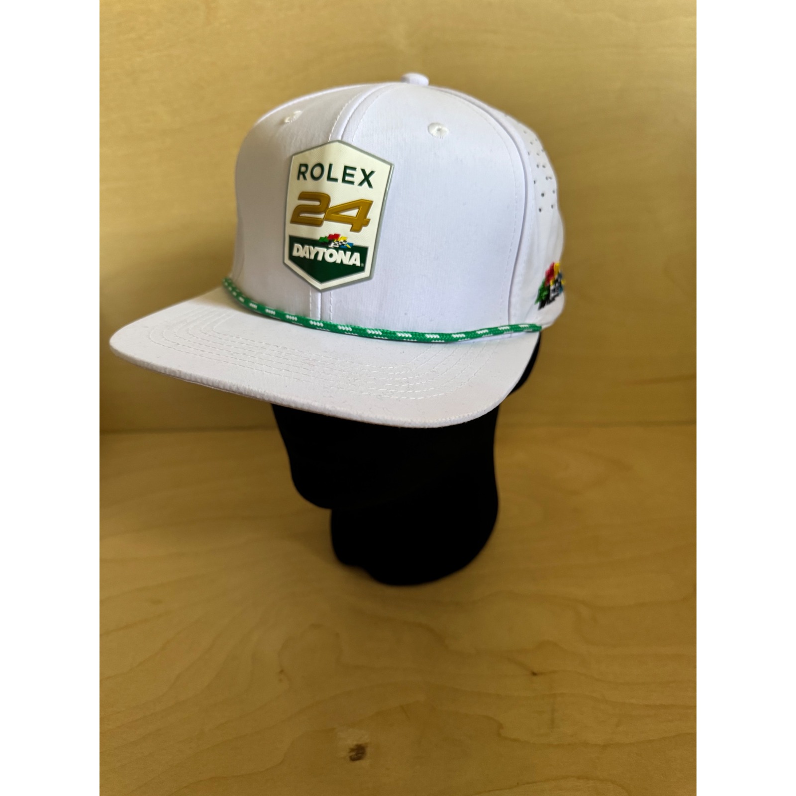 Rolex 24 At Daytona White Performance Rope Snapback Hat Perforated Racing Cap